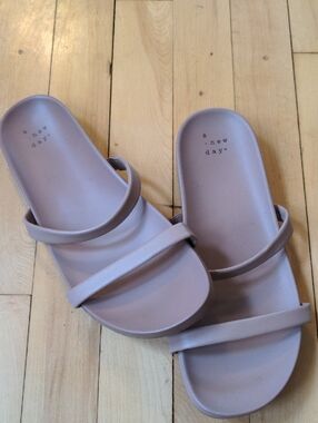 a new day: Mauve Double-Strap Slide Sandals
